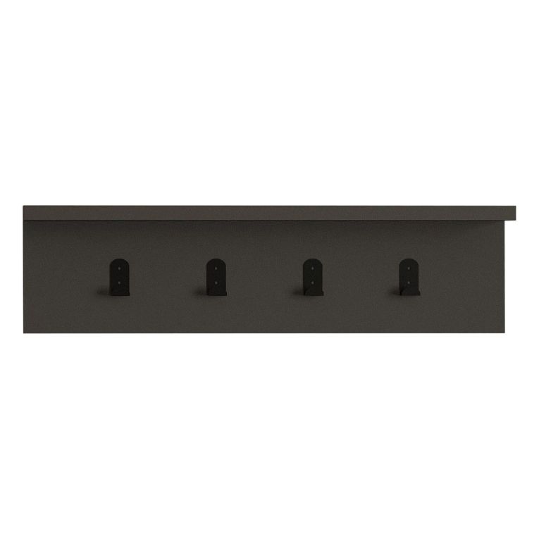 Appendiabiti Nero Antracite 4 Ganci Installazione a Muro 15h cm, Sfumatura Colore Struttura Antracite - Taipana