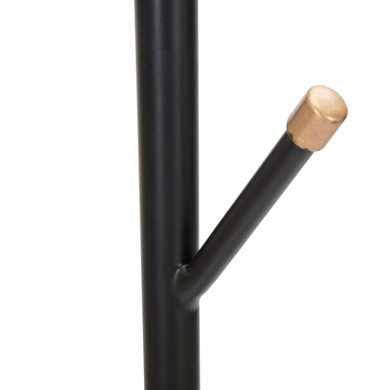 Appendiabiti Nero oro con Porta Ombrelli 6 Ganci 176h cm, Installazione a Terra - Dawson