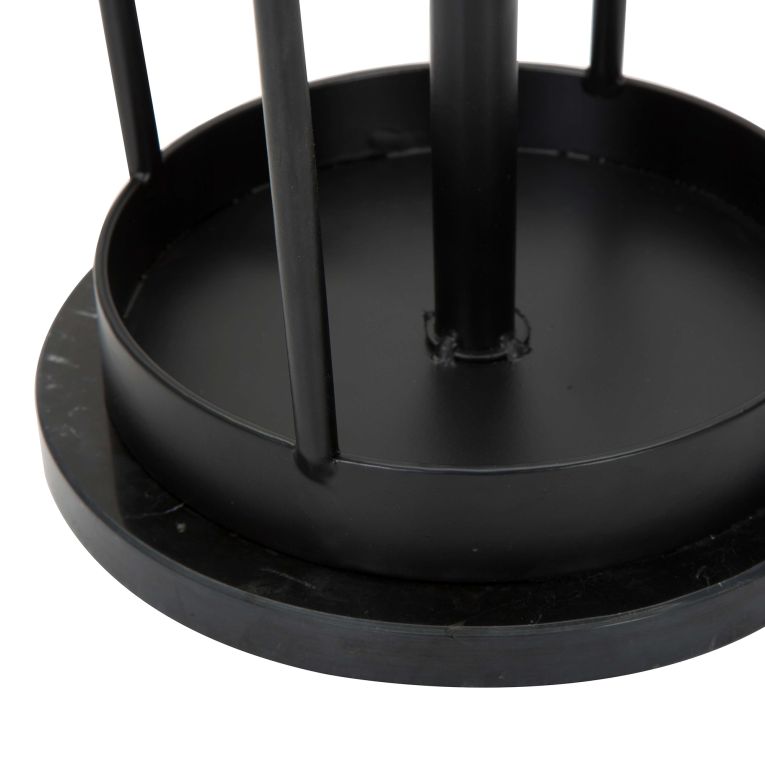 Appendiabiti Nero oro con Porta Ombrelli 6 Ganci 176h cm, Installazione a Terra - Dawson
