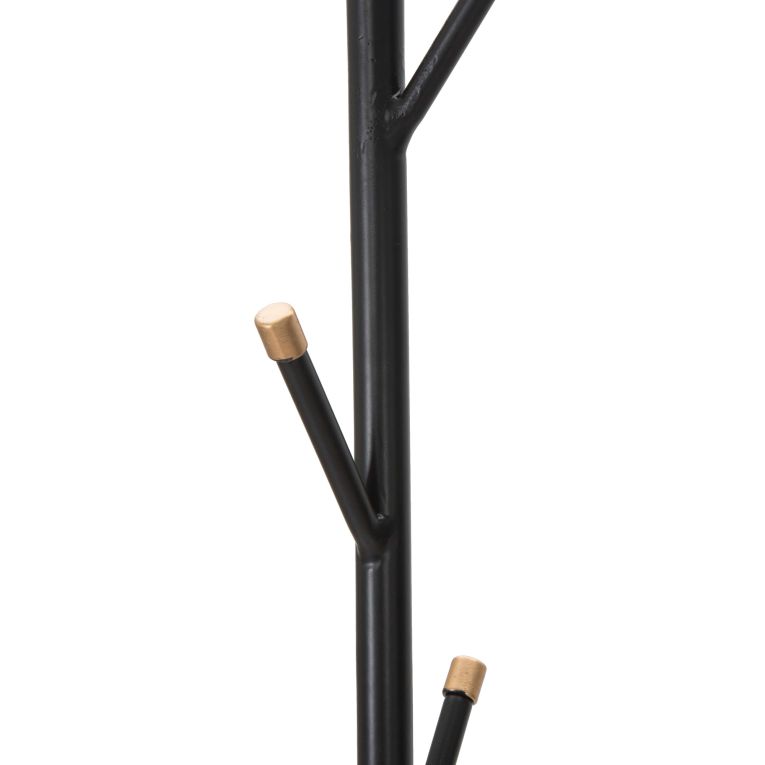Appendiabiti Nero oro con Porta Ombrelli 6 Ganci 176h cm, Installazione a Terra - Dawson