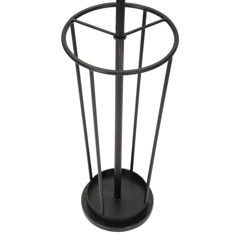 Appendiabiti Nero oro con Porta Ombrelli 6 Ganci 176h cm, Installazione a Terra - Dawson