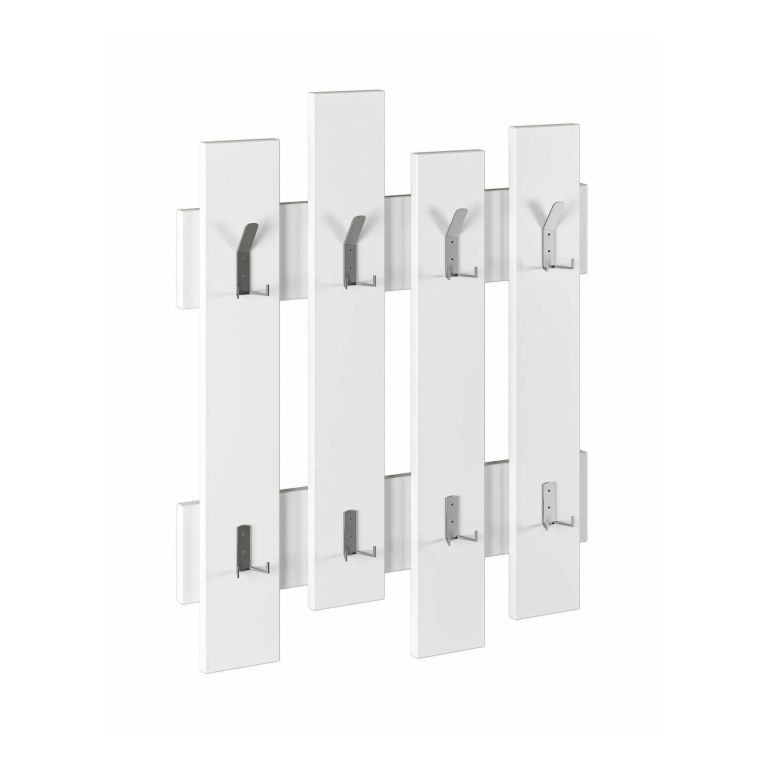 Appendiabiti Zenith, Attaccapanni da terra, Struttura porta vestiti da muro, Appendiabiti da parete, 64x4h79 cm, Bianco