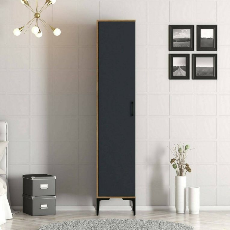 Armadio antracite e noce slim 40x47h cm - Giusta