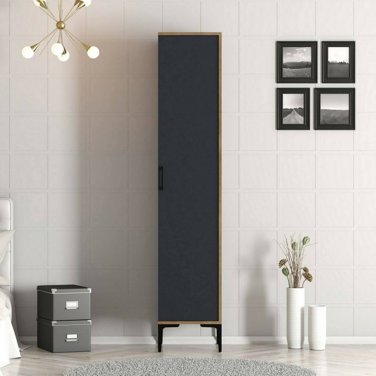 Armadio antracite e noce slim 40x47h cm - Giusta