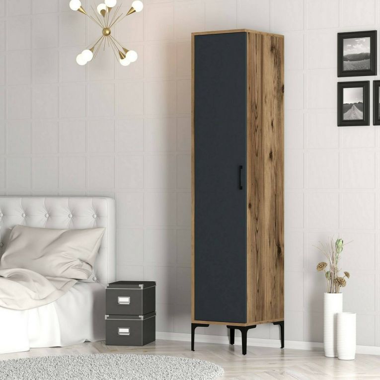 Armadio antracite e noce slim 40x47h cm - Giusta
