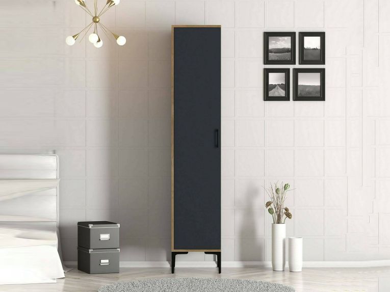 Armadio antracite e noce slim 40x47h cm - Giusta