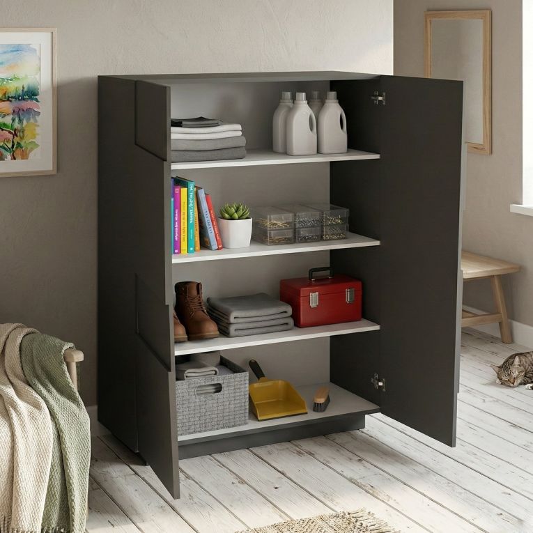 Armadio antracite multiuso 120x126h cm - Aulla