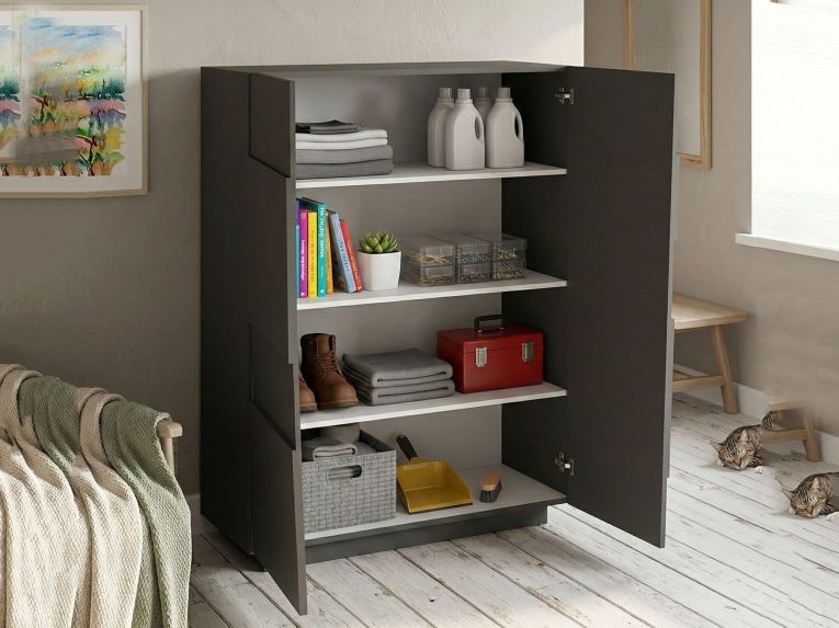 Armadio antracite multiuso 120x126h cm - Aulla