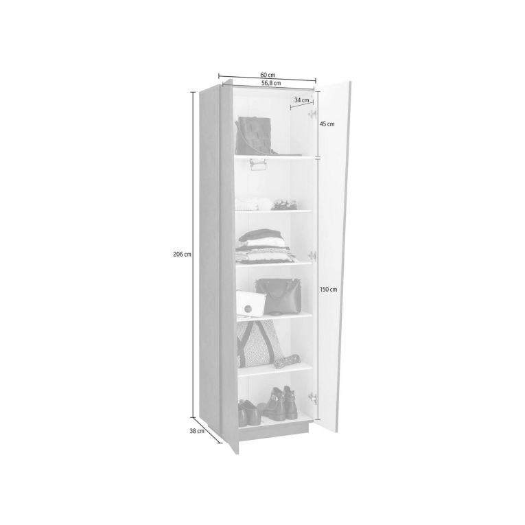 Armadio ardesia 2 ante 60x199h cm - Albatros
