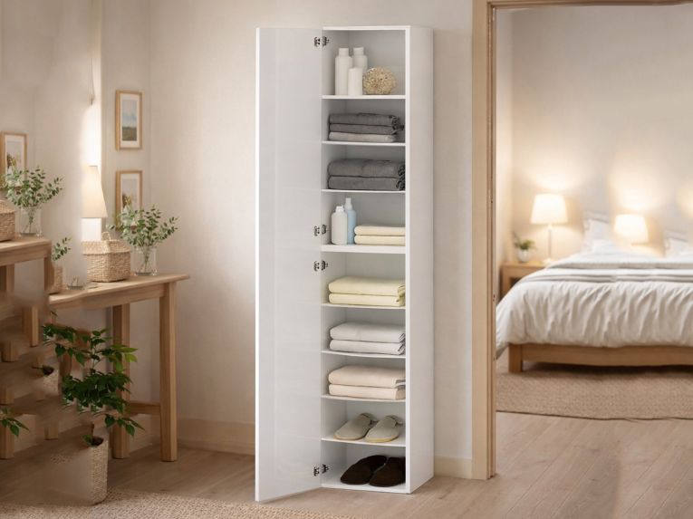 Armadio bianco 1 anta 45x190h cm - Bassiano