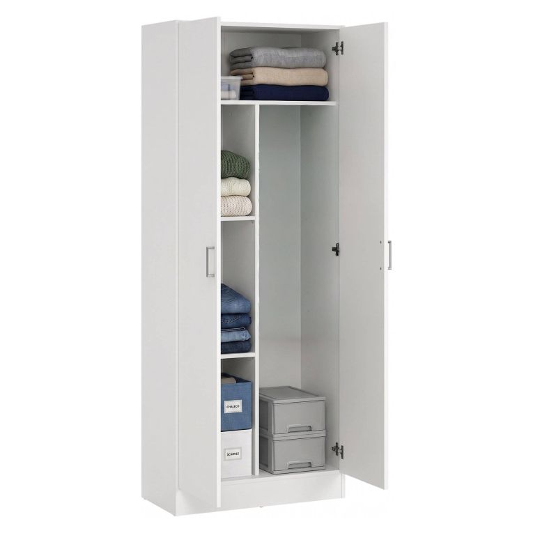 Armadio bianco 2 ante portascope 73x180h cm - Abadubidu
