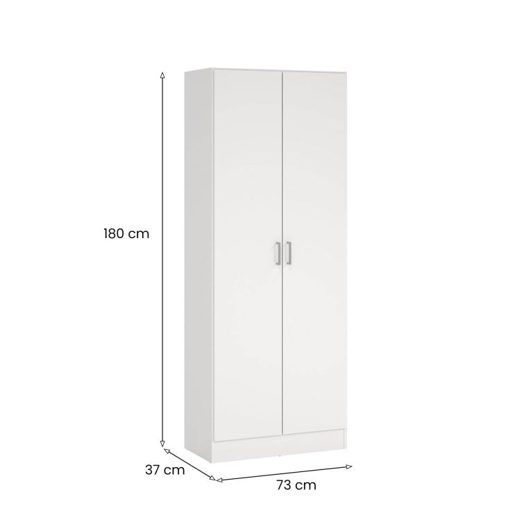 Armadio bianco 2 ante portascope 73x180h cm - Abadubidu