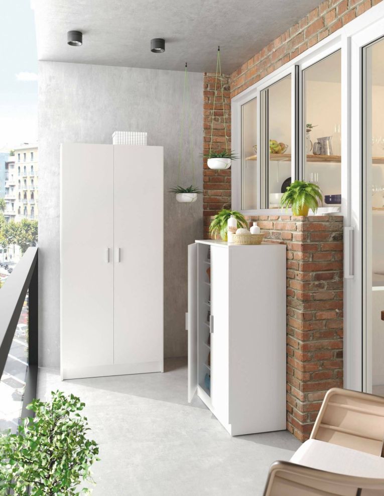 Armadio bianco 2 ante portascope 73x180h cm - Abadubidu