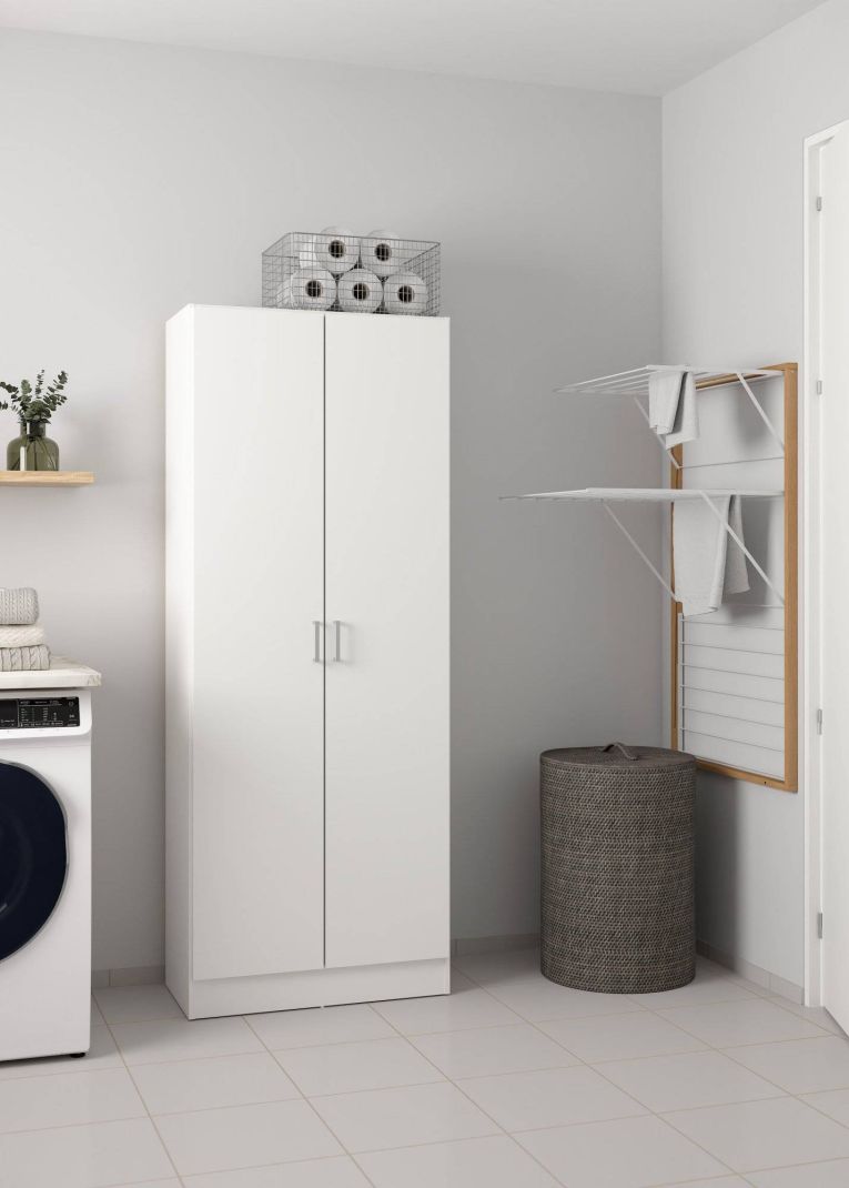 Armadio bianco 2 ante portascope 73x180h cm - Abadubidu