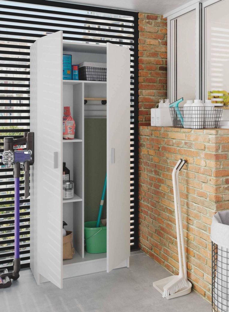 Armadio bianco 2 ante portascope 73x180h cm - Abadubidu