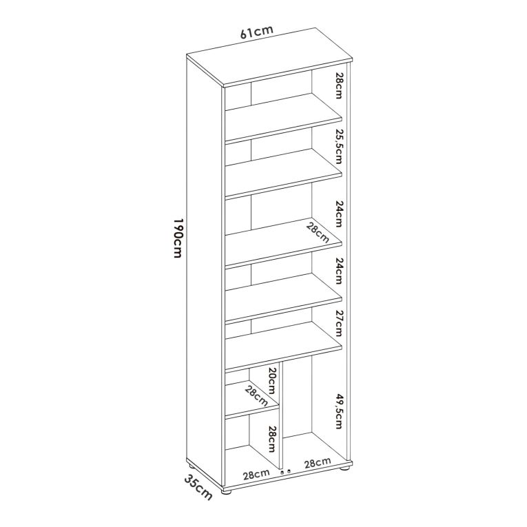 Armadio bianco ante battenti 61x190h cm - Apro