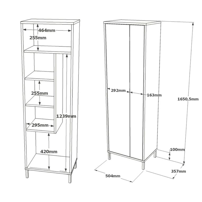 Armadio bianco colonna 50x165h cm - Niala