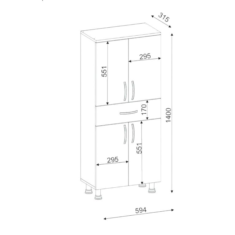 Armadio bianco con cassetto 59x140h cm - Iolana