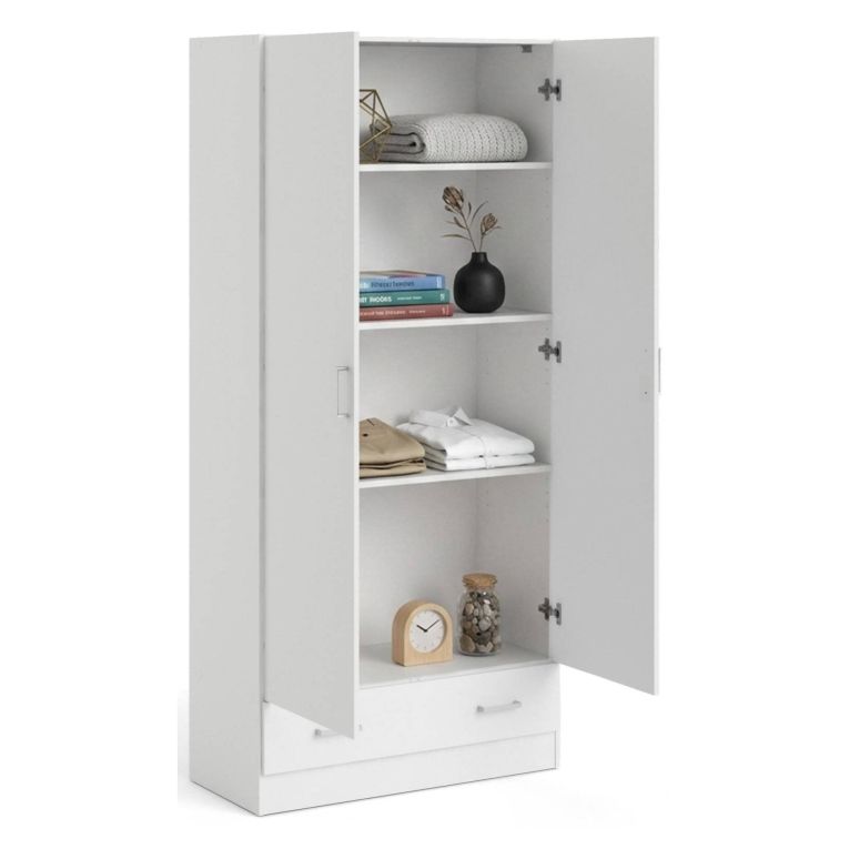Armadio bianco con cassetto 79x170h cm - Amylya