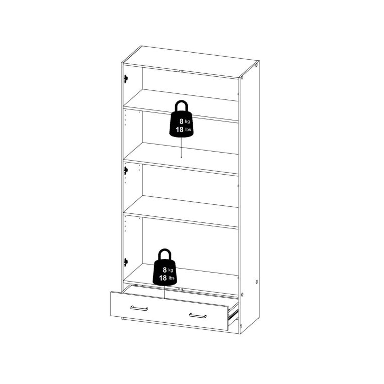 Armadio bianco con cassetto 79x170h cm - Amylya