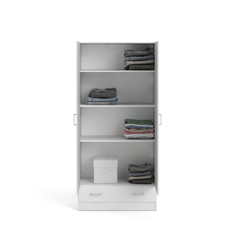 Armadio bianco con cassetto 79x170h cm - Amylya