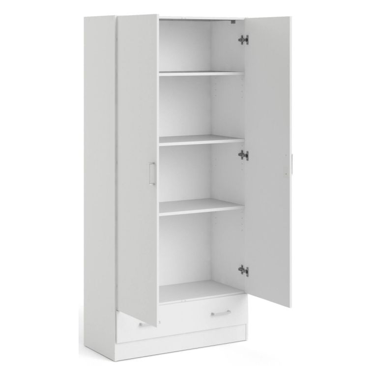 Armadio bianco con cassetto 79x170h cm - Amylya