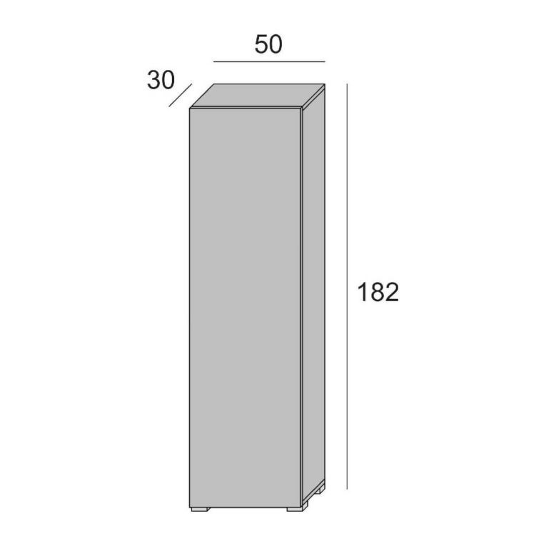 Armadio bianco e cemento 1 anta 50x182h cm - Abuela