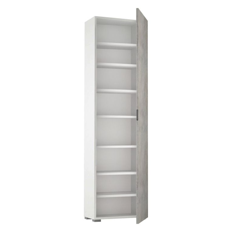 Armadio bianco e cemento 1 anta 50x182h cm - Abuela
