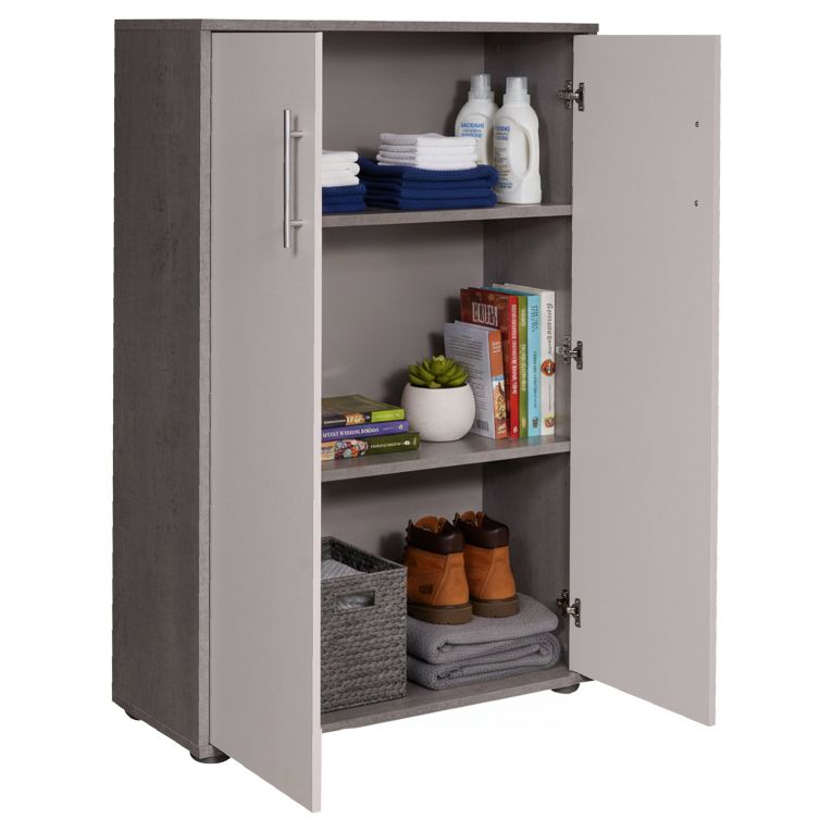 Armadio bianco e grigio 2 ante 78x118h cm - Angie