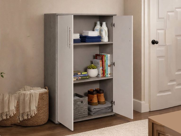 Armadio bianco e grigio 2 ante 78x118h cm - Angie