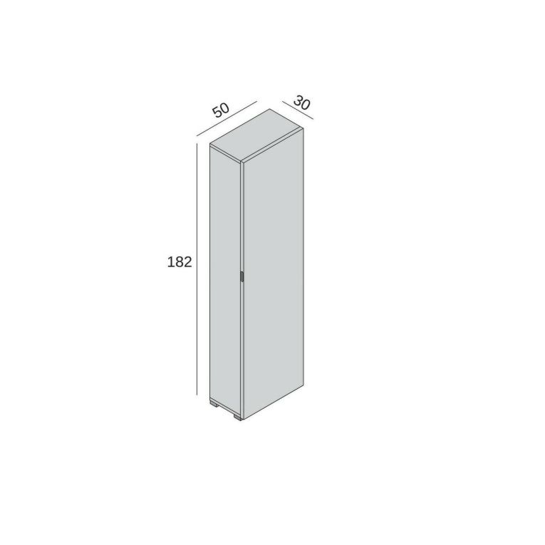 Armadio bianco e legno 1 anta 50x182h cm - Abuela