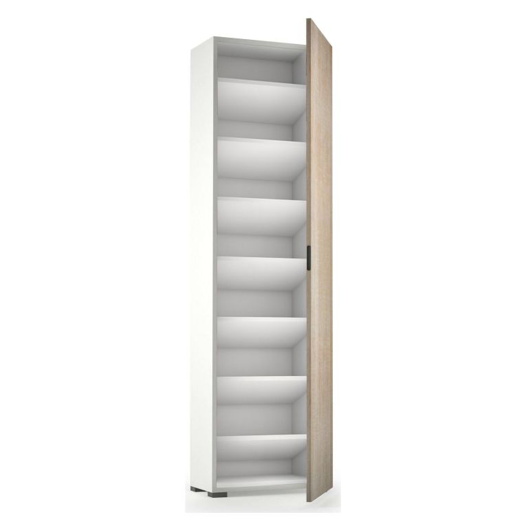Armadio bianco e legno 1 anta 50x182h cm - Abuela