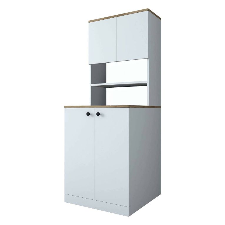 Armadio bianco e noce multifunzione 70x183h cm - Marty