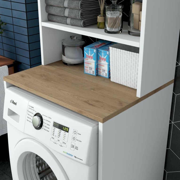 Armadio bianco e noce multiuso 65x183h cm - Fiamma
