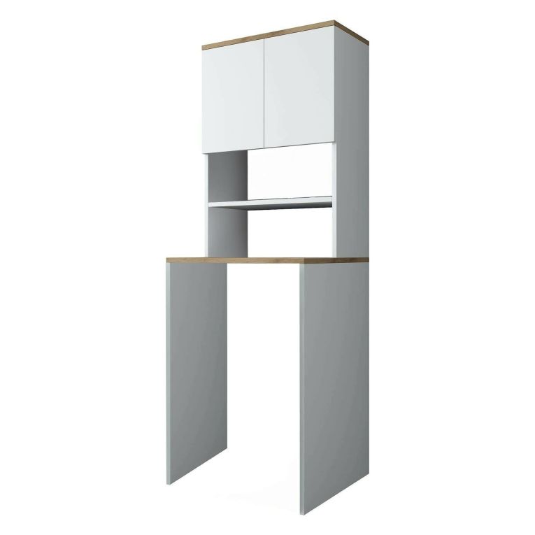 Armadio bianco e noce multiuso 65x183h cm - Fiamma
