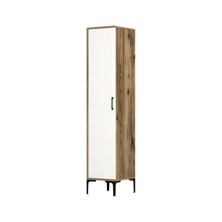 Armadio bianco e noce slim 40x47h cm - Giusta