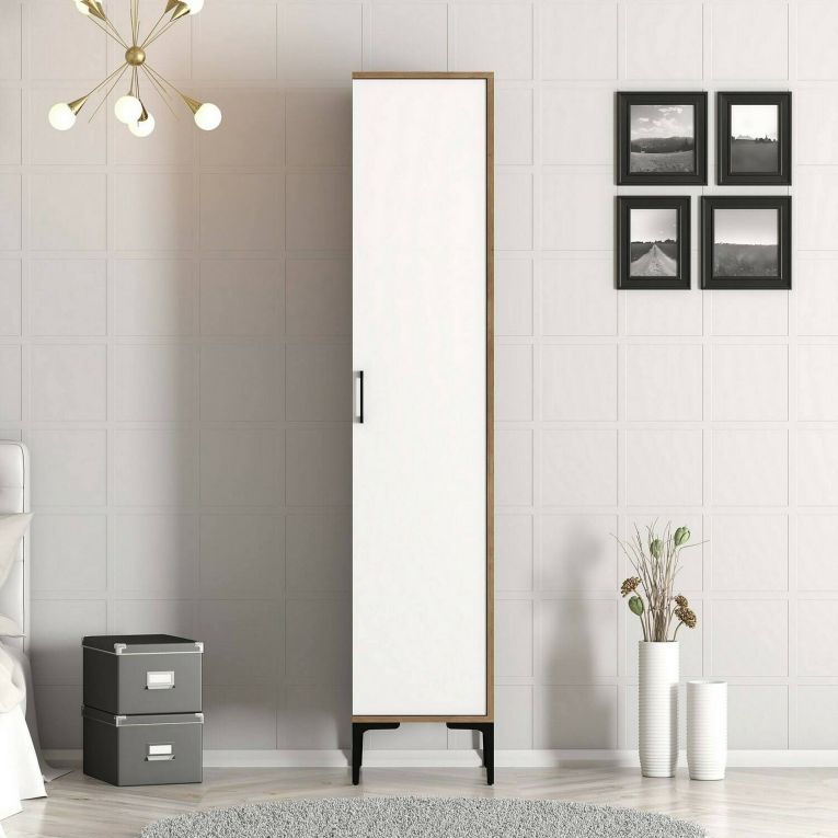 Armadio bianco e noce slim 40x47h cm - Giusta