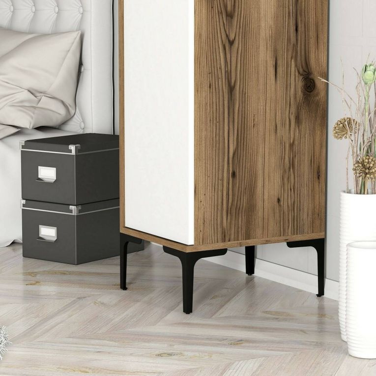 Armadio bianco e noce slim 40x47h cm - Giusta