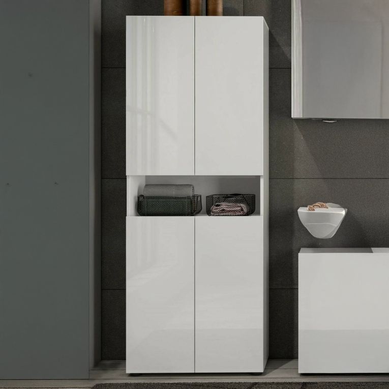Armadio bianco lucido 4 ante 68x180h cm - Eridano