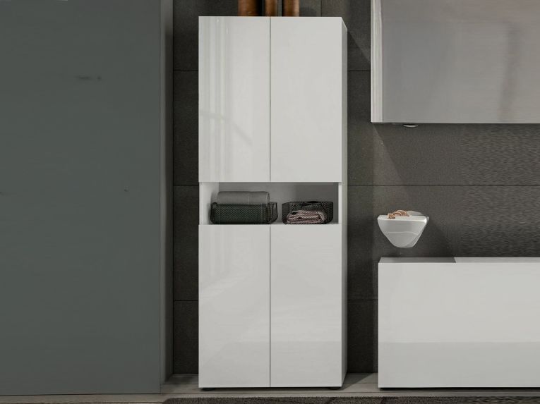 Armadio bianco lucido 4 ante 68x180h cm - Eridano