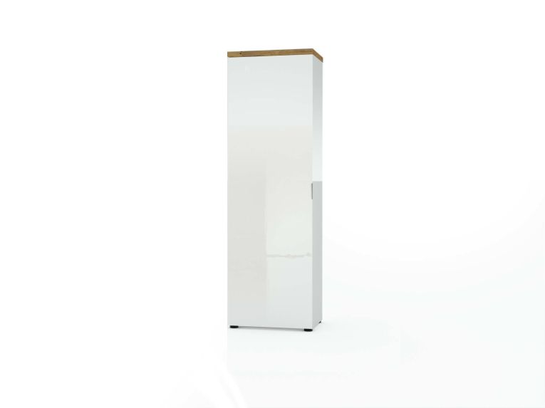 Armadio bianco lucido e legno colonna 60x190h cm - Tani