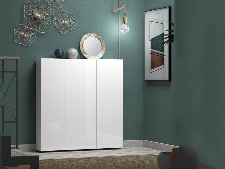 Armadio bianco lucido multiuso 110x115h cm - Onice