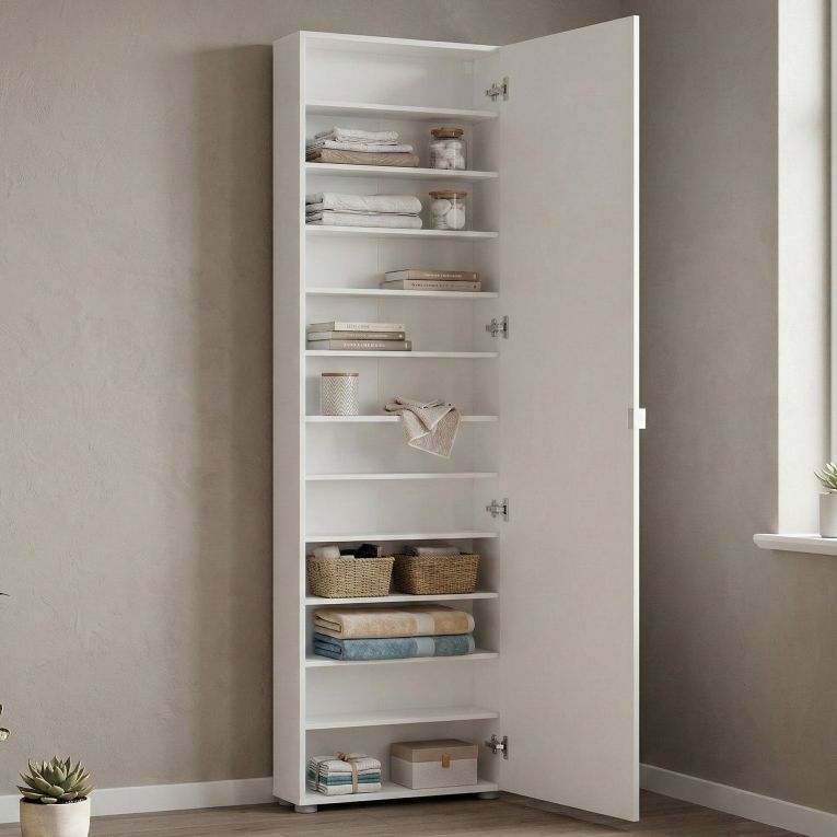 Armadio bianco lucido salvaspazio 60x200h cm - Ippolita