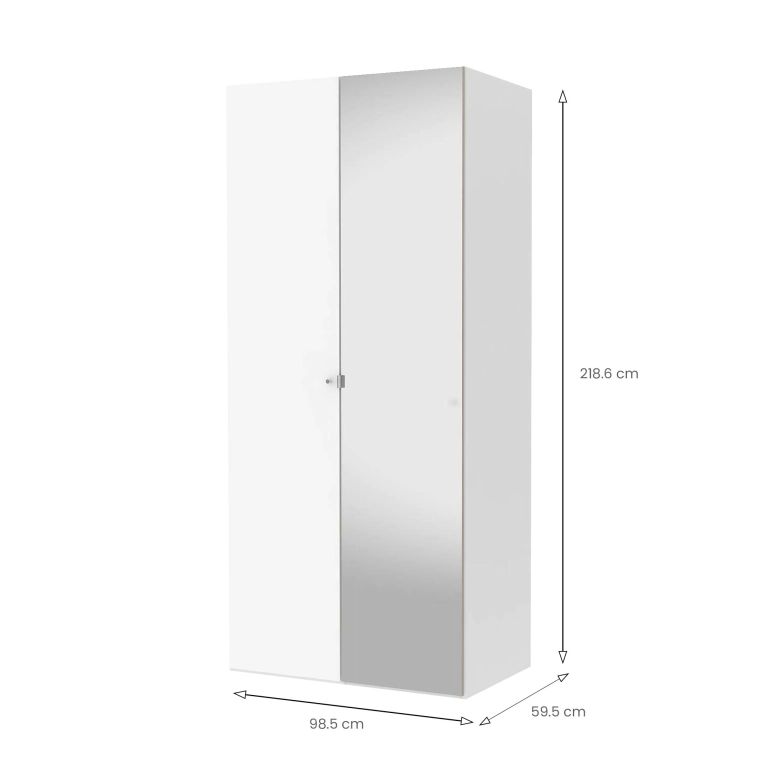 Armadio bianco lucido salvaspazio 98x218h cm - Avise