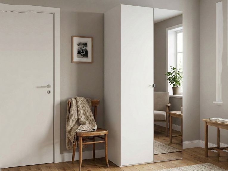 Armadio bianco lucido salvaspazio 98x218h cm - Avise