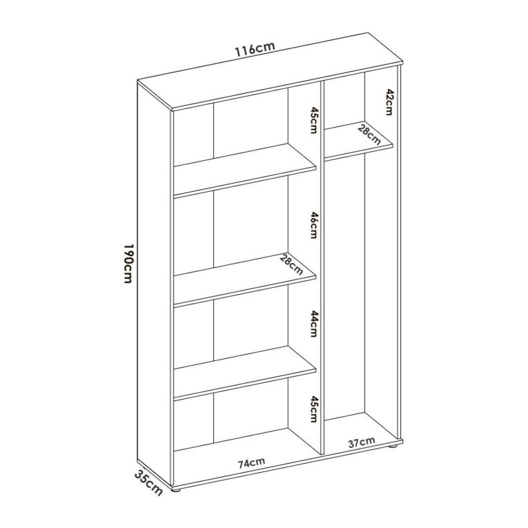 Armadio bianco multiuso 116x190h cm - Aniello