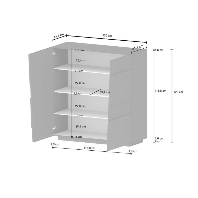 Armadio bianco multiuso 120x126h cm - Aulla