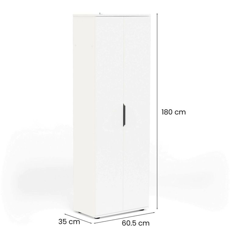 Armadio bianco opaco salvaspazio 60x180h cm - Bator