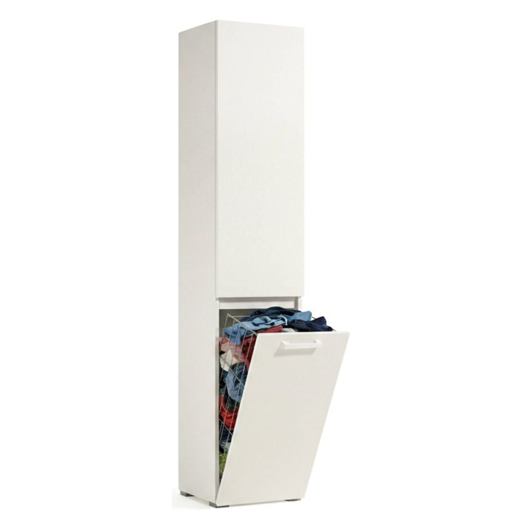 Armadio bianco portabiancheria 45x195h cm - Aro