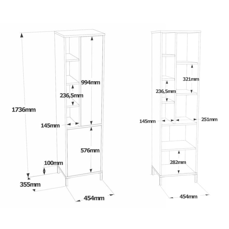 Armadio bianco salvaspazio 45x173h cm - Jongdari